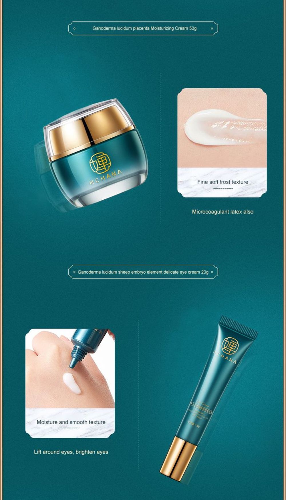 LAIKOU Ganoderma Lucidum 10PCS Face Skin Care Product Facial Cleanser Toner Essence Milk Essence Cream Eye Cream BB Cream Set