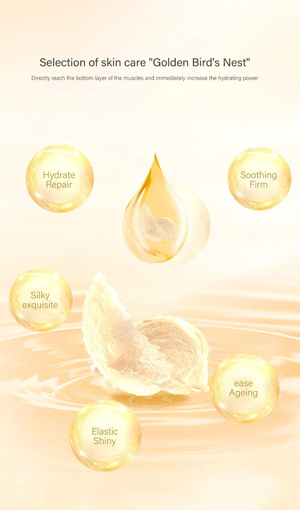 LAIKOU Golden Bird's Nest Thread Carving Skin Care Set 24K Gold Whitening Repairing Moisturizing Anti-Aging Face Essence Care LAIKOU Golden Bird's Nest Thread Carving Skin Care Set 24K Gold Whitening Repairing Moisturizing Anti-Aging Face Essence Care