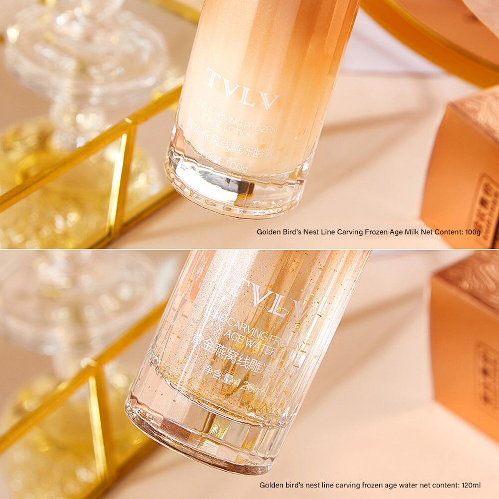 LAIKOU Golden Bird's Nest Thread Carving Skin Care Set 24K Gold Whitening Repairing Moisturizing Anti-Aging Face Essence Care LAIKOU Golden Bird's Nest Thread Carving Skin Care Set 24K Gold Whitening Repairing Moisturizing Anti-Aging Face Essence Care