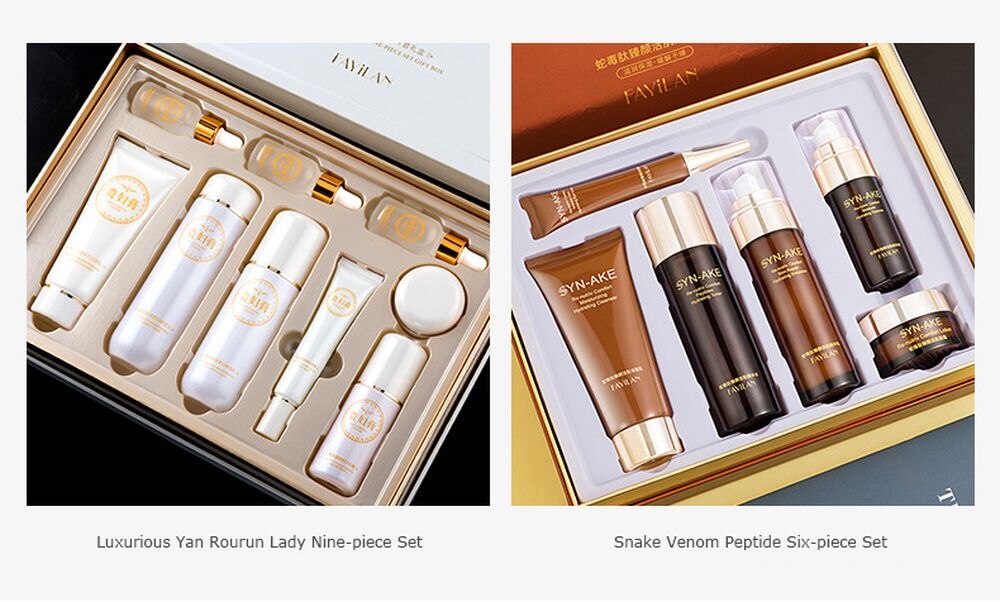 LAIKOU 6 To 12 Pcs Face Skin Care Product Set Repairing Anti-aging Wrinkle Moisturizing Shrink Pores Whitening Face Tonic Cream