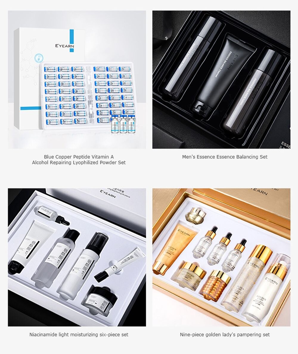 LAIKOU 6 To 12 Pcs Face Skin Care Product Set Repairing Anti-aging Wrinkle Moisturizing Shrink Pores Whitening Face Tonic Cream