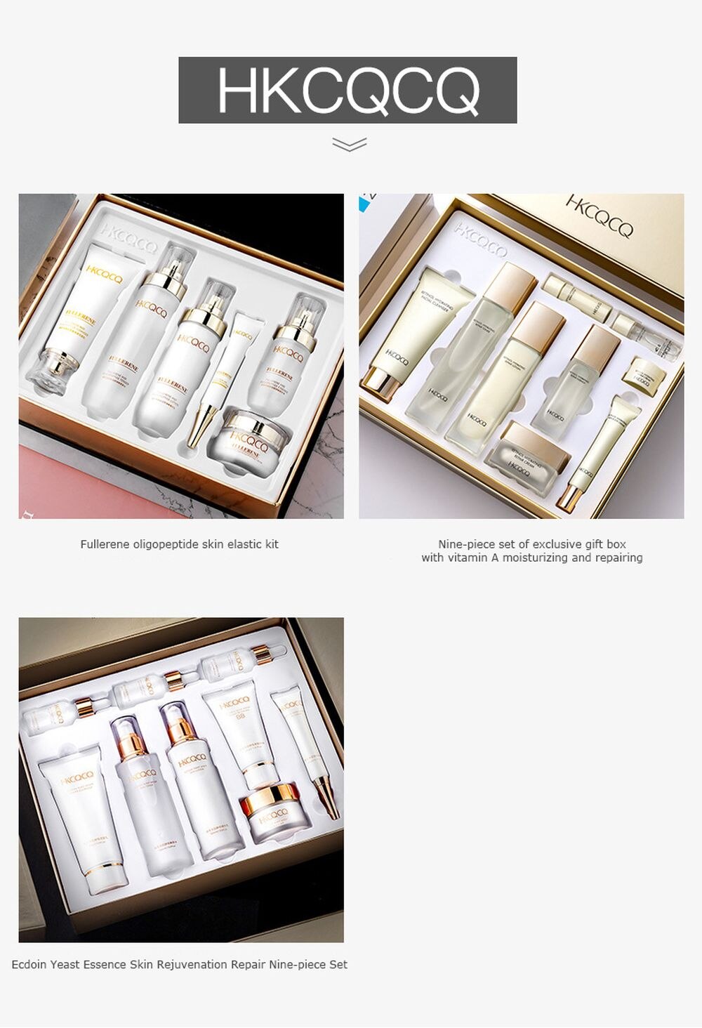 LAIKOU 6 To 12 Pcs Face Skin Care Product Set Repairing Anti-aging Wrinkle Moisturizing Shrink Pores Whitening Face Tonic Cream