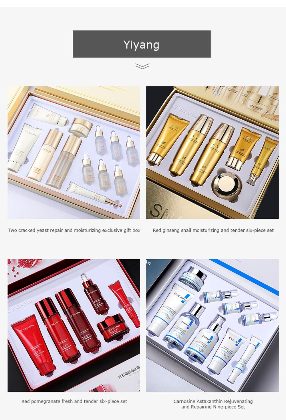 LAIKOU 6 To 12 Pcs Face Skin Care Product Set Repairing Anti-aging Wrinkle Moisturizing Shrink Pores Whitening Face Tonic Cream