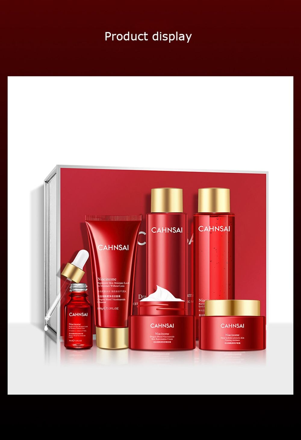 LAIKOU 6 To 12 Pcs Face Skin Care Product Set Repairing Anti-aging Wrinkle Moisturizing Shrink Pores Whitening Face Tonic Cream