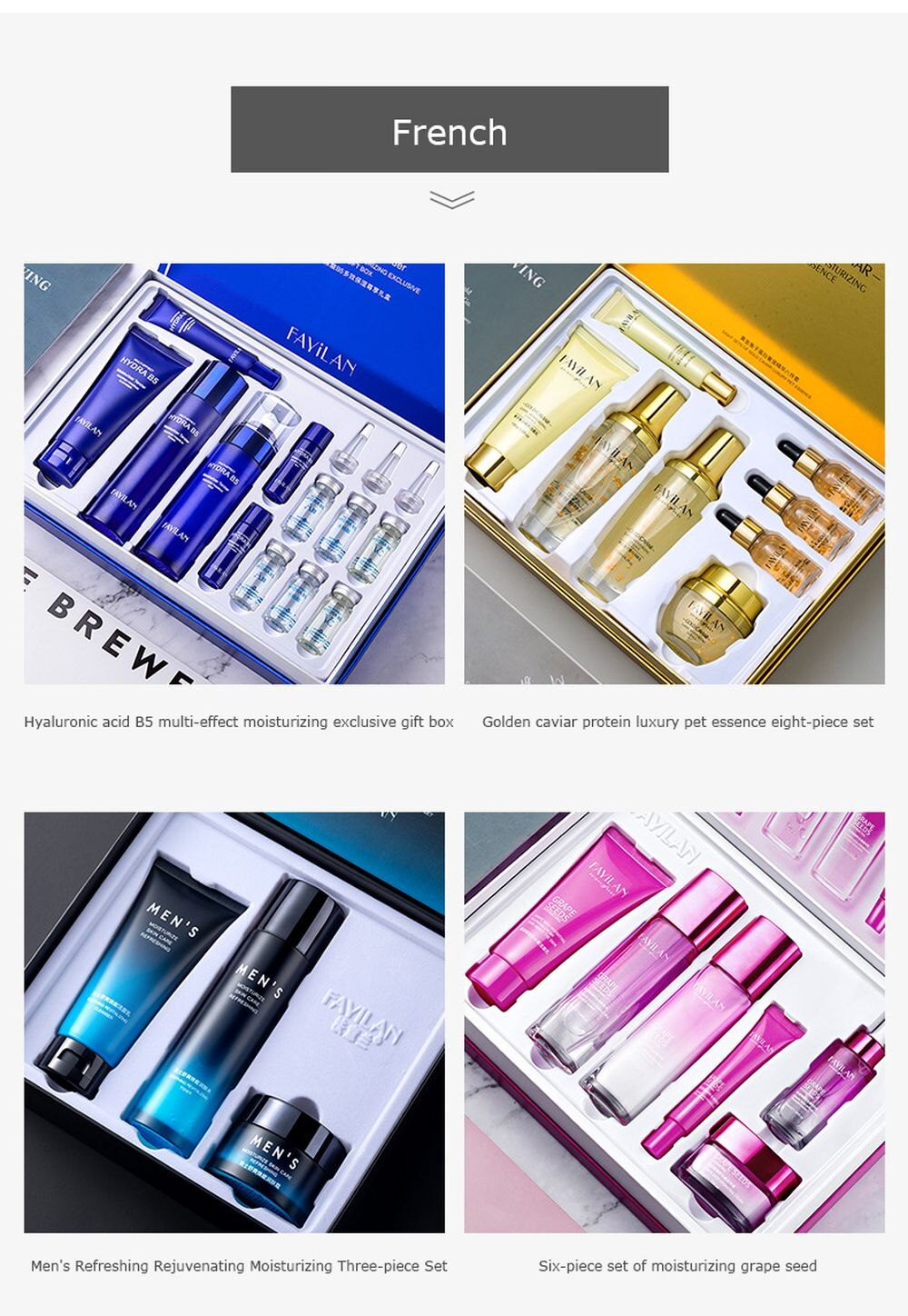 LAIKOU 6 To 12 Pcs Face Skin Care Product Set Repairing Anti-aging Wrinkle Moisturizing Shrink Pores Whitening Face Tonic Cream