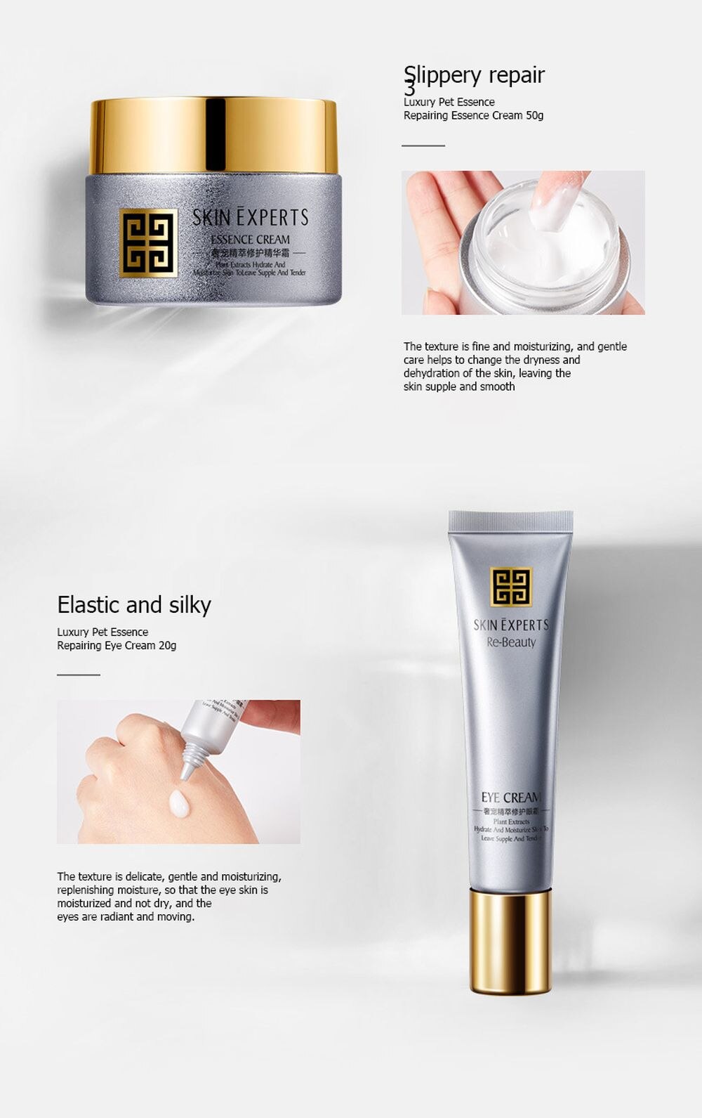 LAIKOU 5PCS Essence Repairing Skin Care Set Deep Cleaning Moisturizing Whitening Face Tonic Cream Anti-Aging Face Essence Care