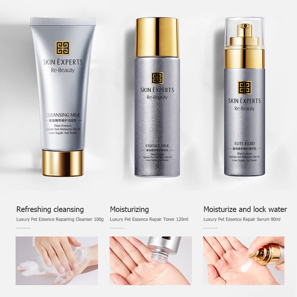LAIKOU 5PCS Essence Repairing Skin Care Set Deep Cleaning Moisturizing Whitening Face Tonic Cream Anti-Aging Face Essence Care LAIKOU 5PCS Essence Repairing Skin Care Set Deep Cleaning Moisturizing Whitening Face Tonic Cream Anti-Aging Face Essence Care