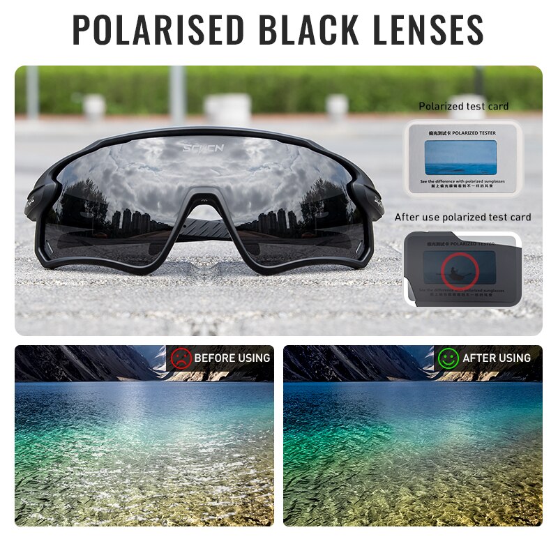 SCVCN Photochromic Cycling Glasses MTB Riding Running Sunglasses UV400 Polarized Fishing Goggles Man Woman Bike Bicycle Eyewear
