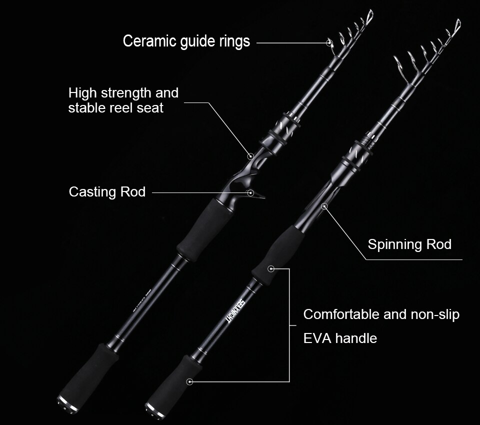 SeaKnight Sange II 2.1M 2.4M Carbon Rod Telescopic Lure Fishing Rod Casting Spinning Rod Travel Rod 7-25g 10-30g Fishing M MH