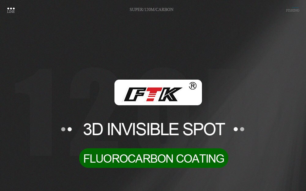 FTK 120m Invisib Bionic Spot Fish Line Speckle Carp Fluorocarbon Line 3D Monofilament Fishing Line 0.20mm-0.50mm 4.13LB-34.32LBg