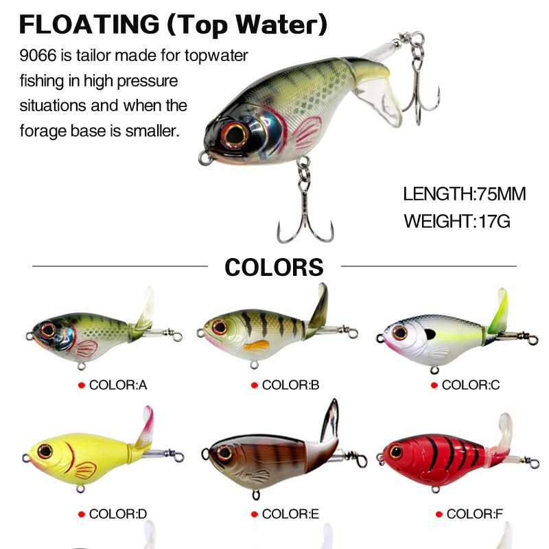1pcs 75mm/17g Topwater Fishing Lures Whopper Popper Artificial Bait Hard Plopper Soft Rotating Tail Fishing Tackle Fishing Baits 1pcs 75mm/17g Topwater Fishing Lures Whopper Popper Artificial Bait Hard Plopper Soft Rotating Tail Fishing Tackle Fishing Baits
