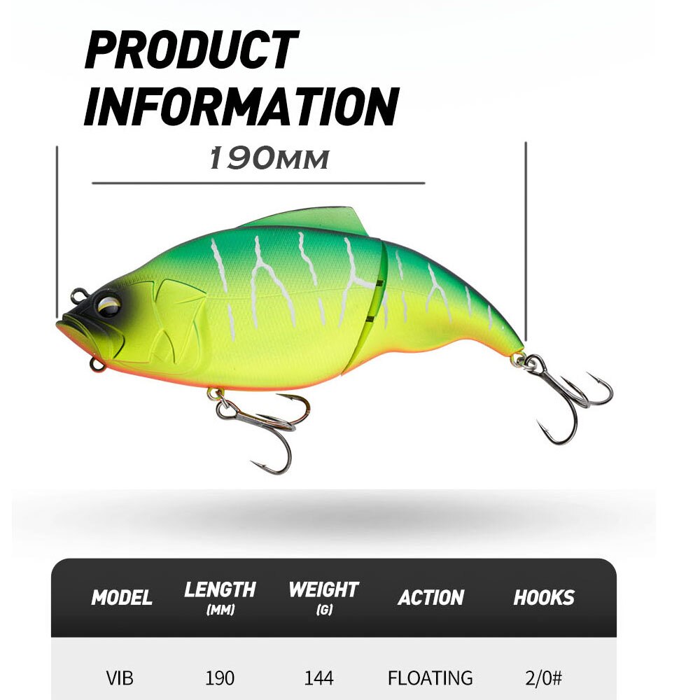 Johncoo Vibration 190mm Fishing Lure Lipless Wobbler for Pike Bass and Big bait Predator fishing lures a Fish Lure ARTIFICI BAIT Johncoo Vibration 190mm Fishing Lure Lipless Wobbler for Pike Bass and Big bait Predator fishing lures a Fish Lure ARTIFICI BAIT