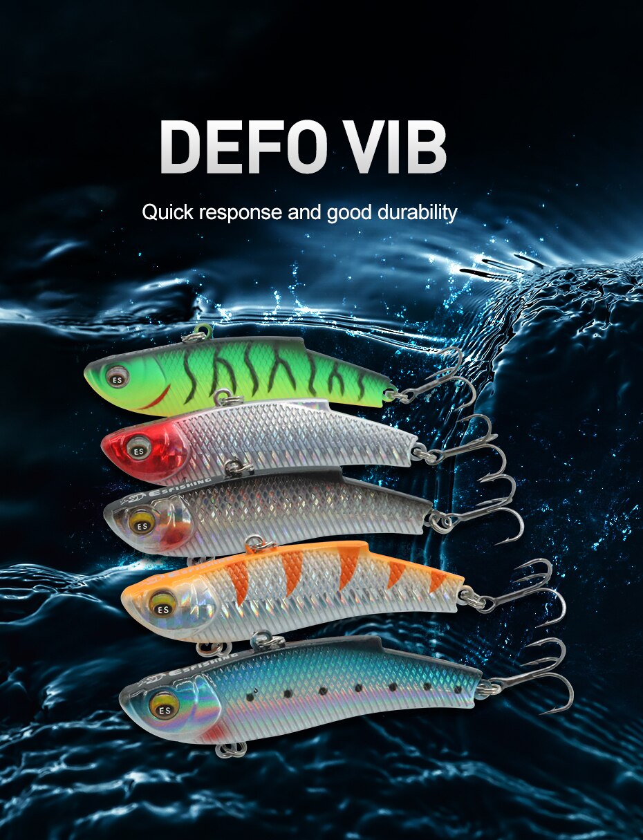 ESFISHING Quality Hard Bait DEFO VIB 70mm15g Pike Winter Ice Fishing Lure Tackle Sinking Icsa Artificial Wobblers Free Shipping ESFISHING Quality Hard Bait DEFO VIB 70mm15g Pike Winter Ice Fishing Lure Tackle Sinking Icsa Artificial Wobblers Free Shipping