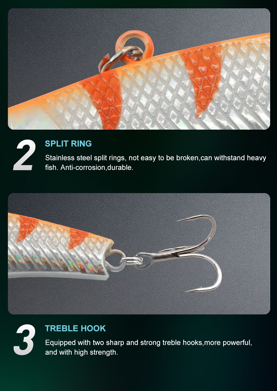 ESFISHING Quality Hard Bait DEFO VIB 70mm15g Pike Winter Ice Fishing Lure Tackle Sinking Icsa Artificial Wobblers Free Shipping ESFISHING Quality Hard Bait DEFO VIB 70mm15g Pike Winter Ice Fishing Lure Tackle Sinking Icsa Artificial Wobblers Free Shipping