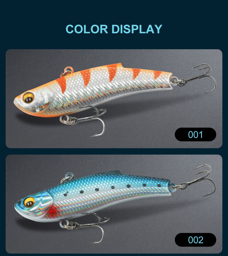 ESFISHING Quality Hard Bait DEFO VIB 70mm15g Pike Winter Ice Fishing Lure Tackle Sinking Icsa Artificial Wobblers Free Shipping ESFISHING Quality Hard Bait DEFO VIB 70mm15g Pike Winter Ice Fishing Lure Tackle Sinking Icsa Artificial Wobblers Free Shipping