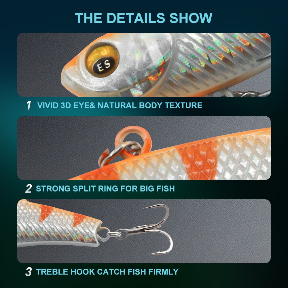 ESFISHING Quality Hard Bait DEFO VIB 70mm15g Pike Winter Ice Fishing Lure Tackle Sinking Icsa Artificial Wobblers Free Shipping ESFISHING Quality Hard Bait DEFO VIB 70mm15g Pike Winter Ice Fishing Lure Tackle Sinking Icsa Artificial Wobblers Free Shipping