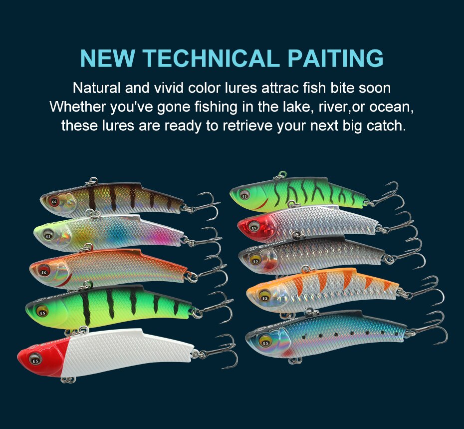 ESFISHING Quality Hard Bait DEFO VIB 70mm15g Pike Winter Ice Fishing Lure Tackle Sinking Icsa Artificial Wobblers Free Shipping ESFISHING Quality Hard Bait DEFO VIB 70mm15g Pike Winter Ice Fishing Lure Tackle Sinking Icsa Artificial Wobblers Free Shipping