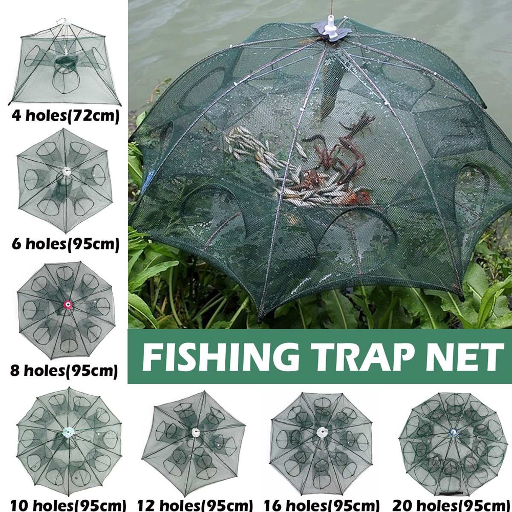 4-20 Hole Folding Portable Hexagonal Net Fishing Net Casting Crayfish Catcher Fish Trap Shrimp Catcher Tank Cage Net 4-20 Hole Folding Portable Hexagonal Net Fishing Net Casting Crayfish Catcher Fish Trap Shrimp Catcher Tank Cage Net