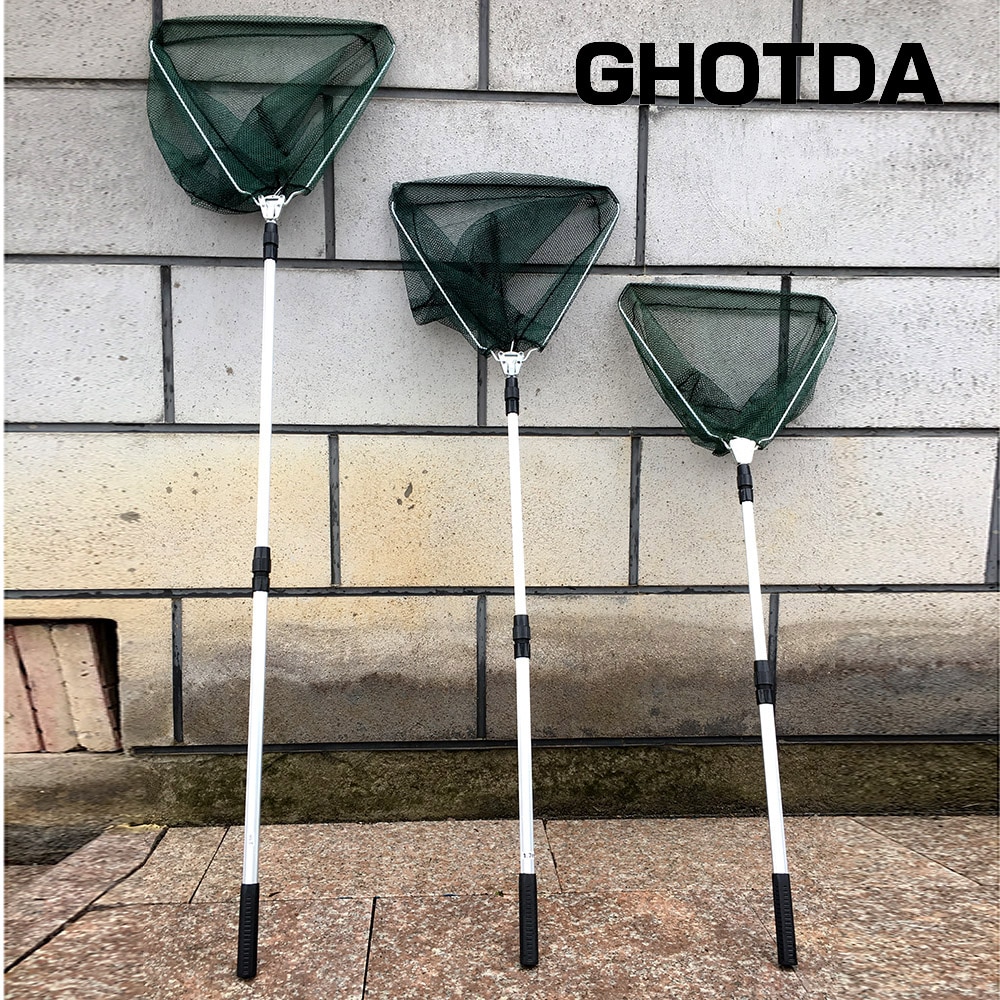 Aluminum Alloy 150/170/210cm Retractable Fishing Net Telescoping Foldable Landing Net Pole Folding Landing Net For Fly Fishing Aluminum Alloy 150/170/210cm Retractable Fishing Net Telescoping Foldable Landing Net Pole Folding Landing Net For Fly Fishing