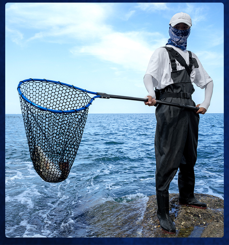 Dip Net Folding Portable Lure Net Pocket Ultra Light Big Fish Fishing Net Lua Hand Dip Net Silicone Sea Fishing Hand Net