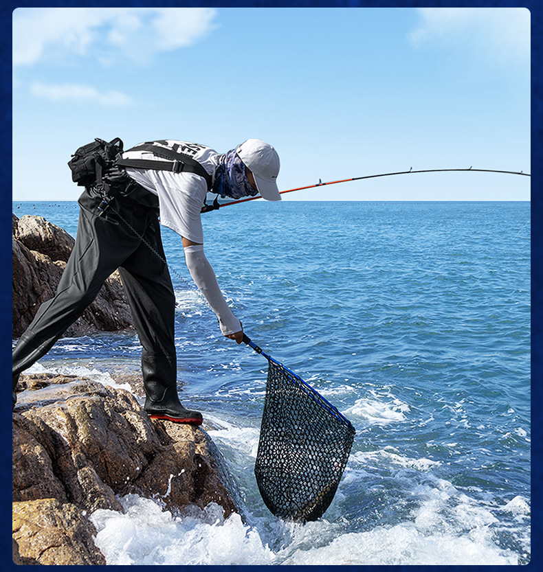Dip Net Folding Portable Lure Net Pocket Ultra Light Big Fish Fishing Net Lua Hand Dip Net Silicone Sea Fishing Hand Net