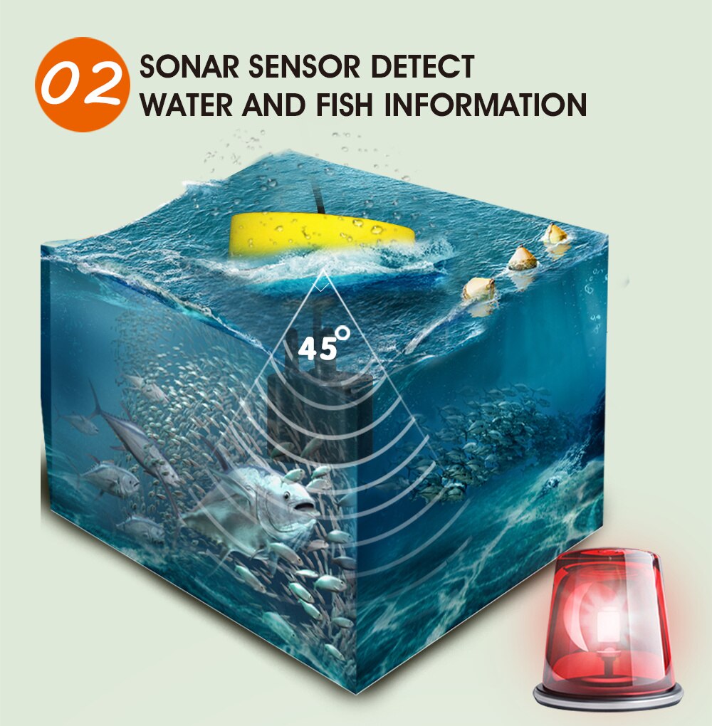 FFC1108-1 Alarm 100M Portable Sonar Fish Finders Fishing lure Echo Sounder Fishing Finder Alarm Transducer Lake Sea Fishing