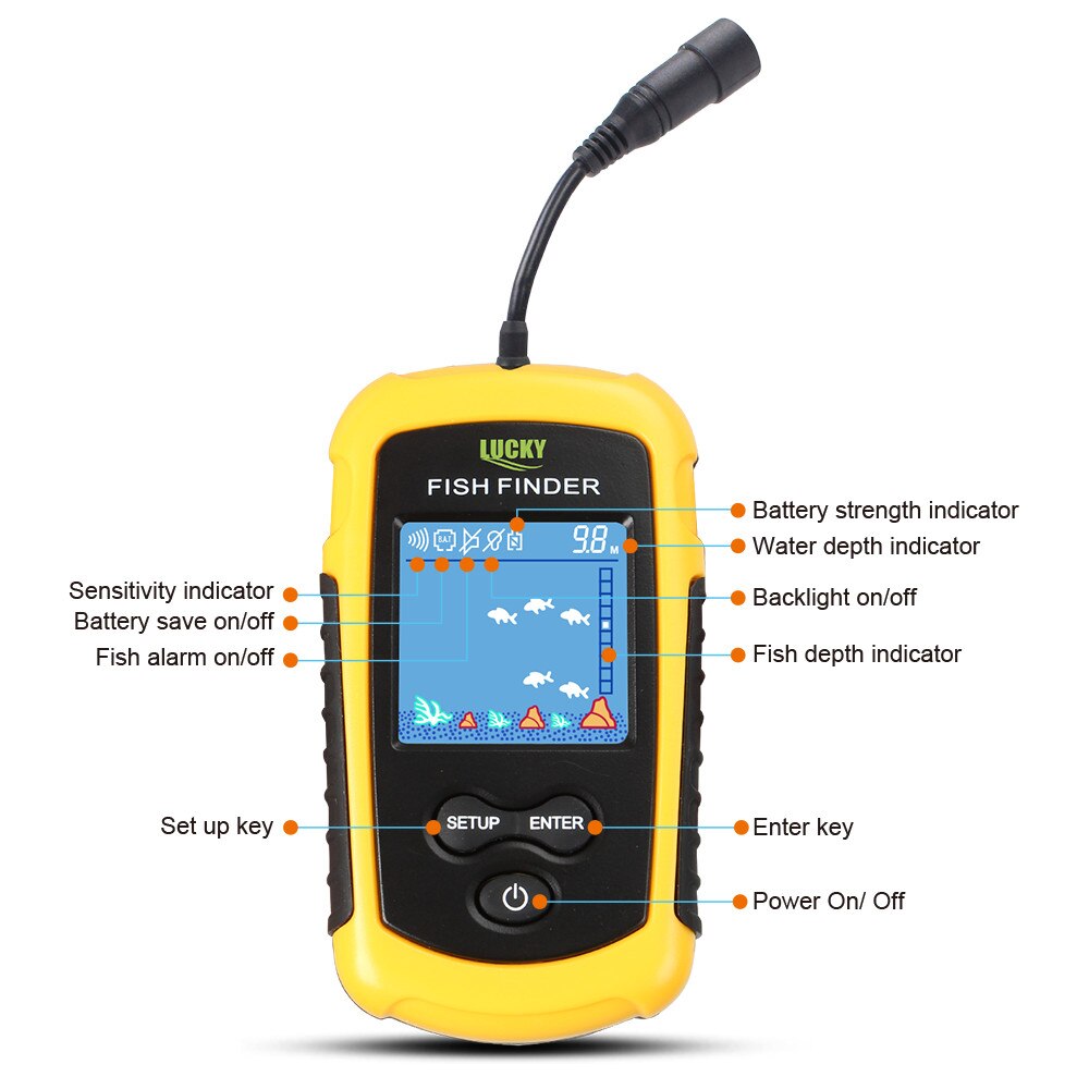 FFC1108-1 Alarm 100M Portable Sonar Fish Finders Fishing lure Echo Sounder Fishing Finder Alarm Transducer Lake Sea Fishing FFC1108-1 Alarm 100M Portable Sonar Fish Finders Fishing lure Echo Sounder Fishing Finder Alarm Transducer Lake Sea Fishing