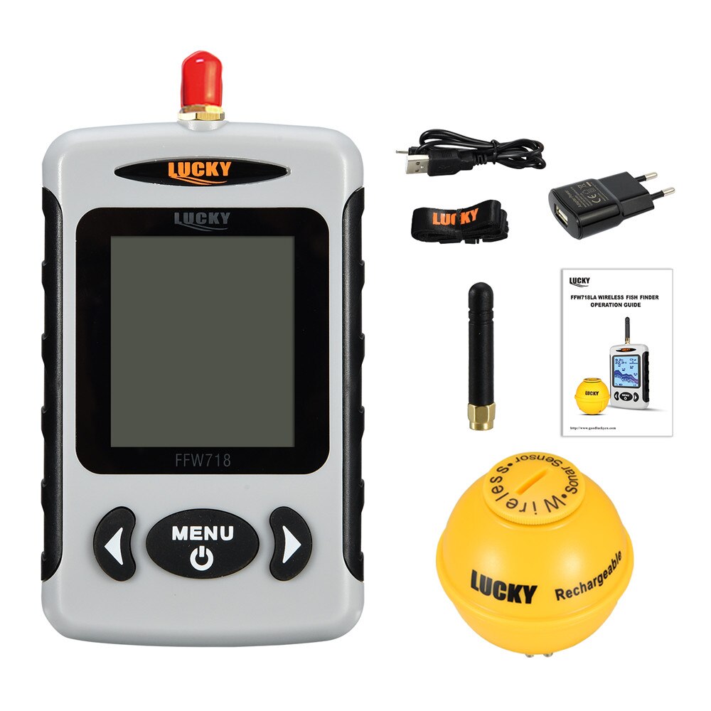 Lucky FFW718& FFW718LA Wireless Portable Fish Finder 45M/135FT Sonar Depth Sounder Alarm Ocean River Lake Lucky FFW718& FFW718LA Wireless Portable Fish Finder 45M/135FT Sonar Depth Sounder Alarm Ocean River Lake