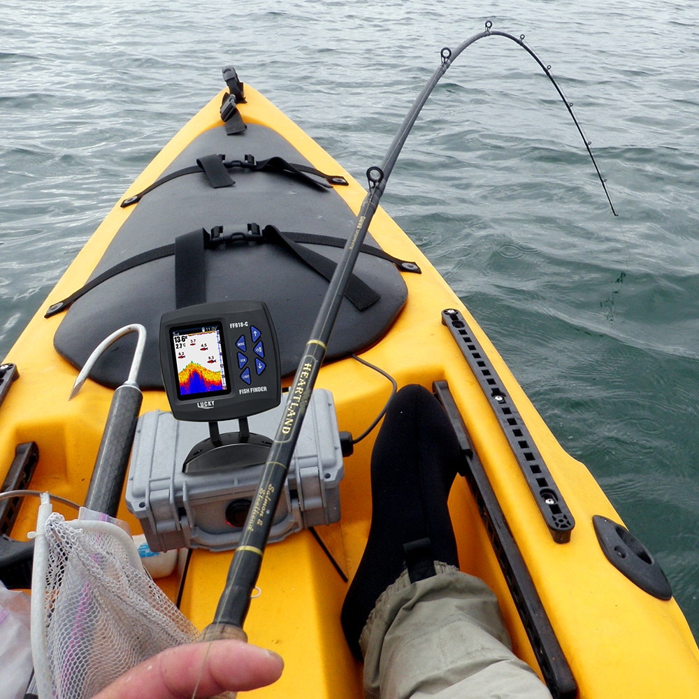 LUCKY FF918-C180S Wired Fishing finder 540ft/180m Depth Sounder Fish Detector Monitor echo sounder for fishing from a boat LUCKY FF918-C180S Wired Fishing finder 540ft/180m Depth Sounder Fish Detector Monitor echo sounder for fishing from a boat