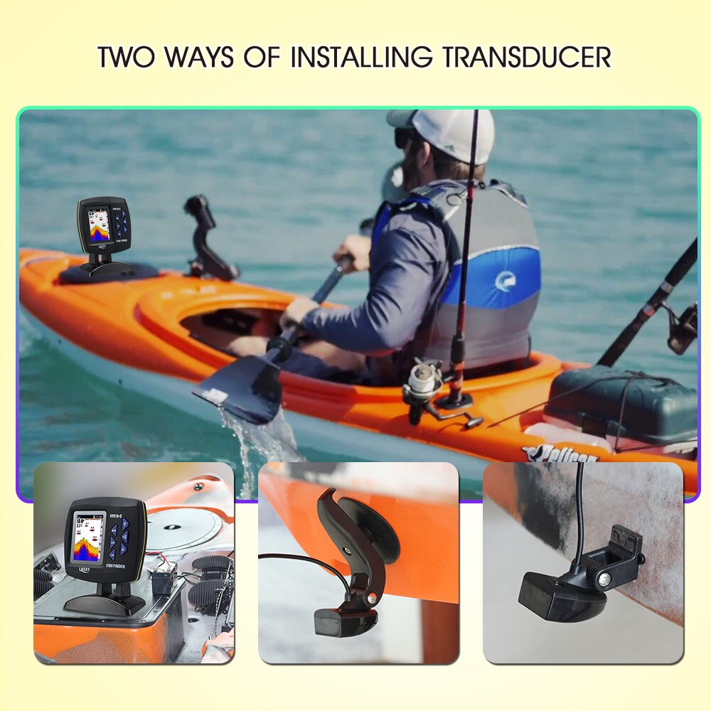 LUCKY FF918-C180S Wired Fishing finder 540ft/180m Depth Sounder Fish Detector Monitor echo sounder for fishing from a boat