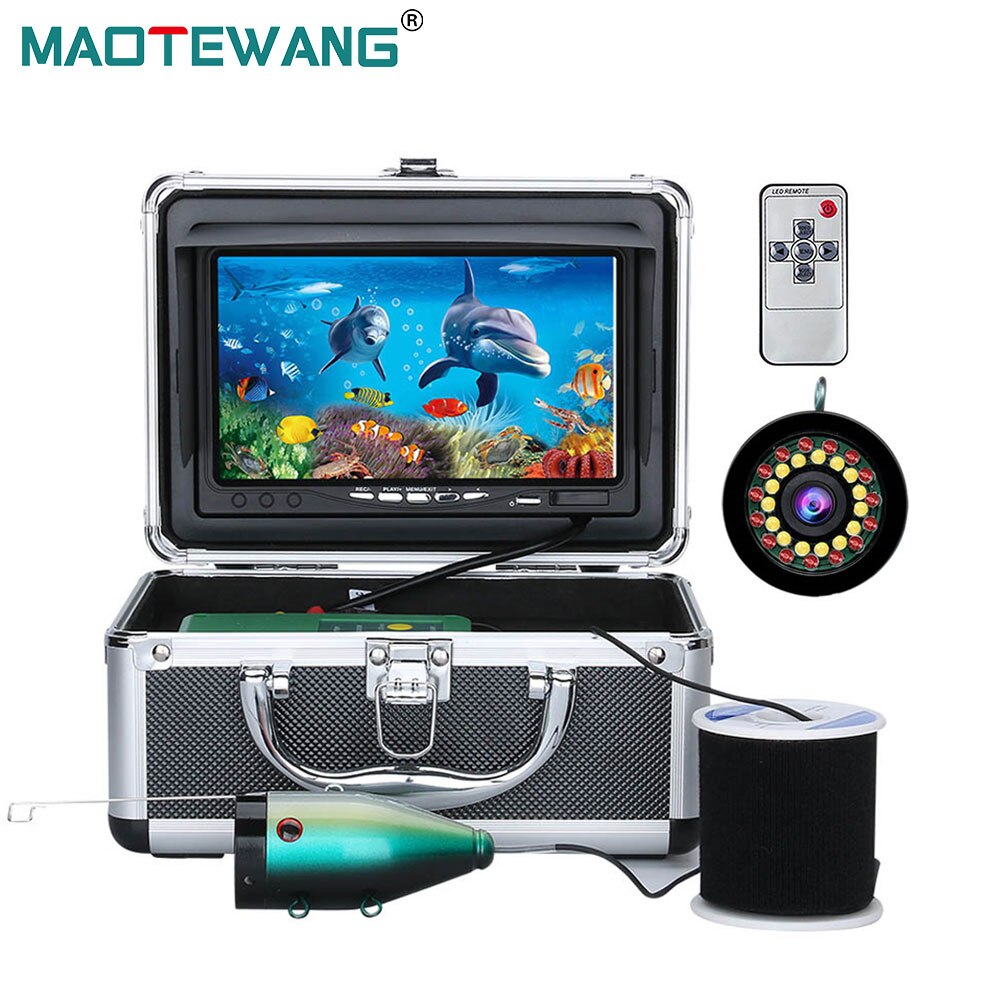 MAOTEWANG  HD 1080P 7inch Fish Finder Underwater Fishing Camera 15pcs White LEDs+15pcs Infrared Lamp 15M/30M Camera For Ice