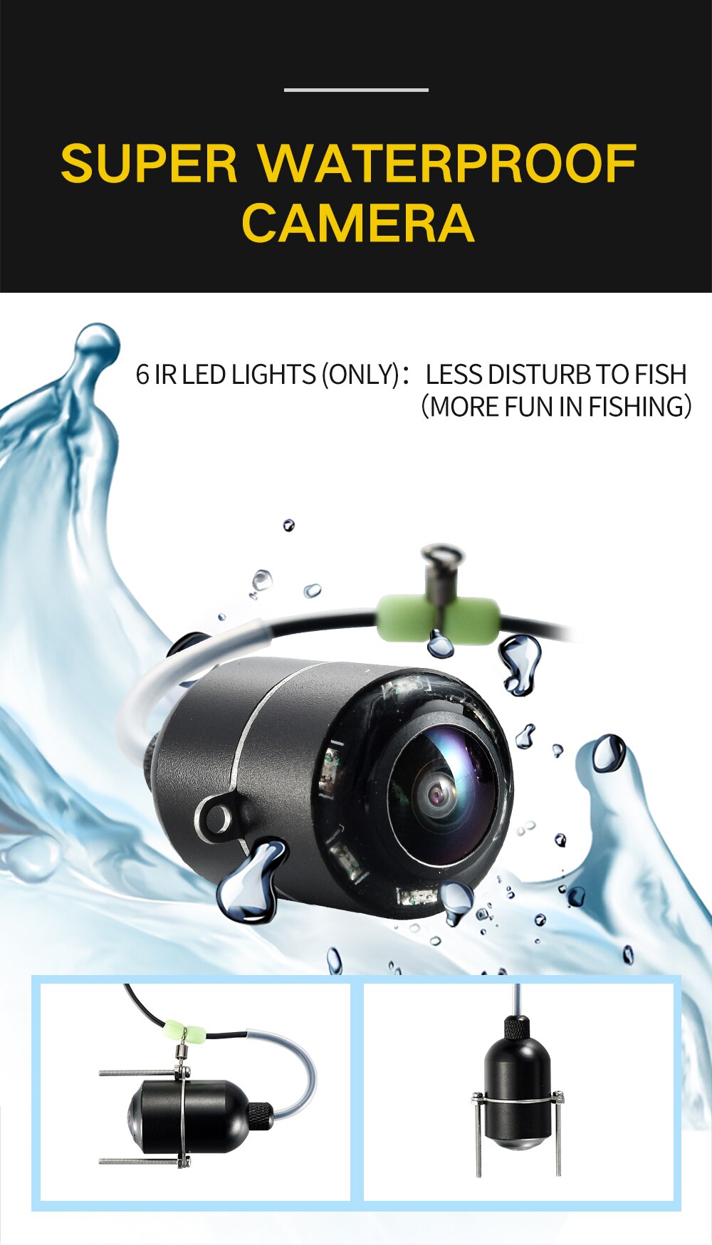 LUCKY Portable Underwater Fishing&Inspection Camera Night Vision Camera 4.3 Inch 20M Cable for Ice/Sea