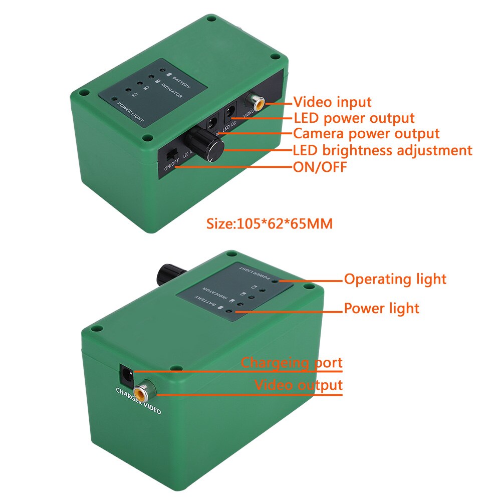 9" Inch DVR Recorder 1000TVL Fish Finder Underwater Fishing Camera 15pcs White  LEDs + 15pcs Infrared Lamp For Ice/Sea/River