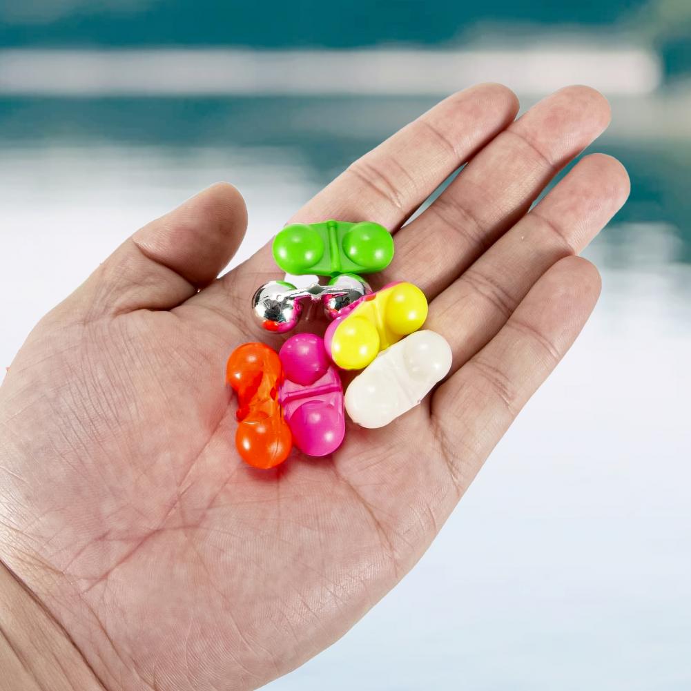 10 pcs of double rattle attractor fishing beads vibrating fish attractor biting bait alarm bell bead accessories рыбалка снасти