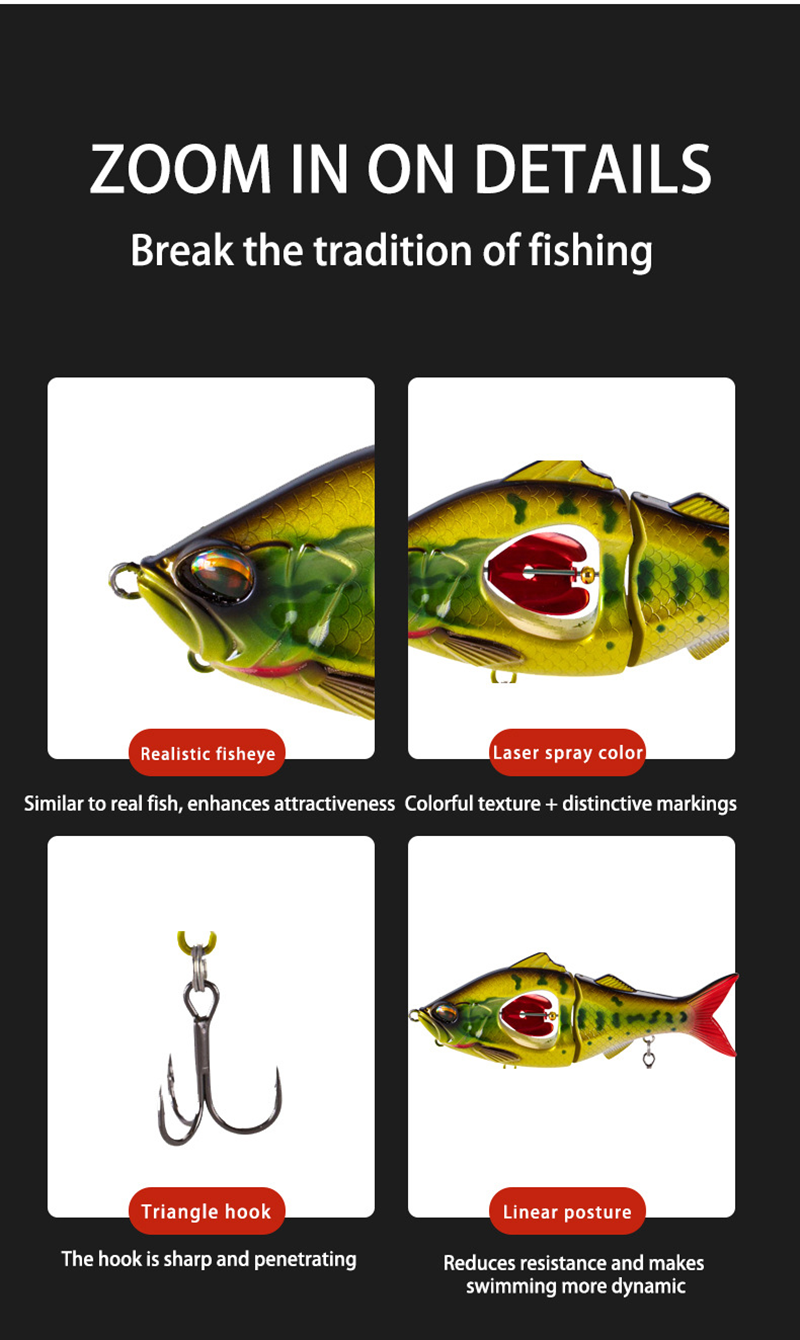 20pcs QQNAL 83/13mm New Fishing Lure Bait Sinking Propeller Jointed Swimbait Artificial JerkBait CrankBait Hard Ascesorios Pesca