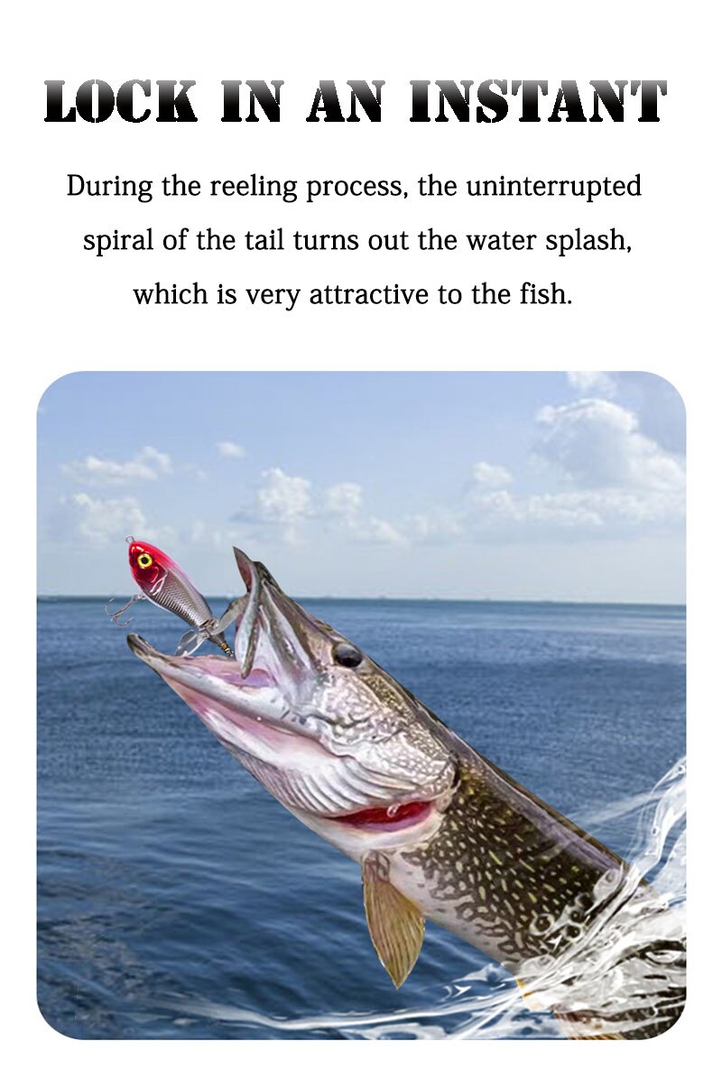 QQNAL 80mm 16g Fishing Lure Floating Double Propeller Soft Spinning Tail Hard Bait Swimming Bait Rock carp fishing crankbait sea