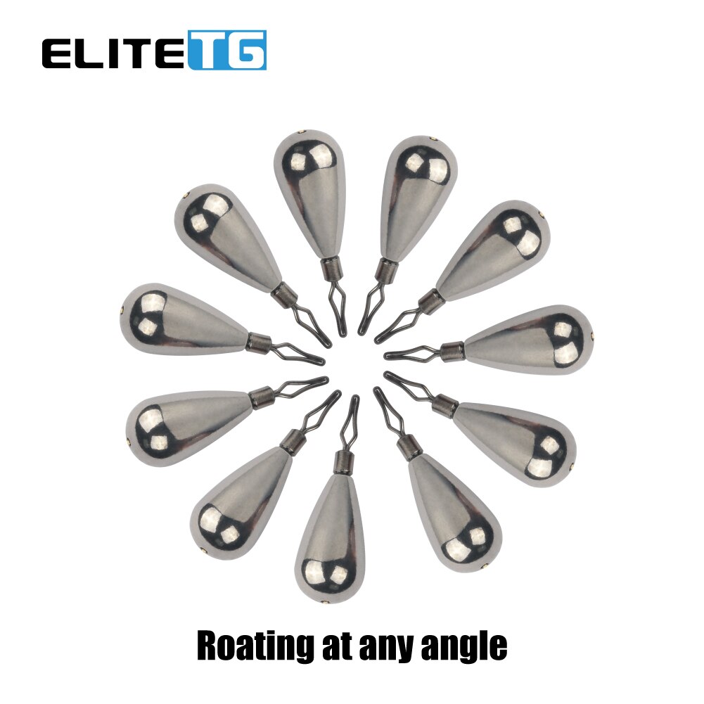 Elite TG 10Pcs Tungsten Sinker. Teardrop Drop Weights Lead free ,Weights 1.3g-21g Fishing Accessories