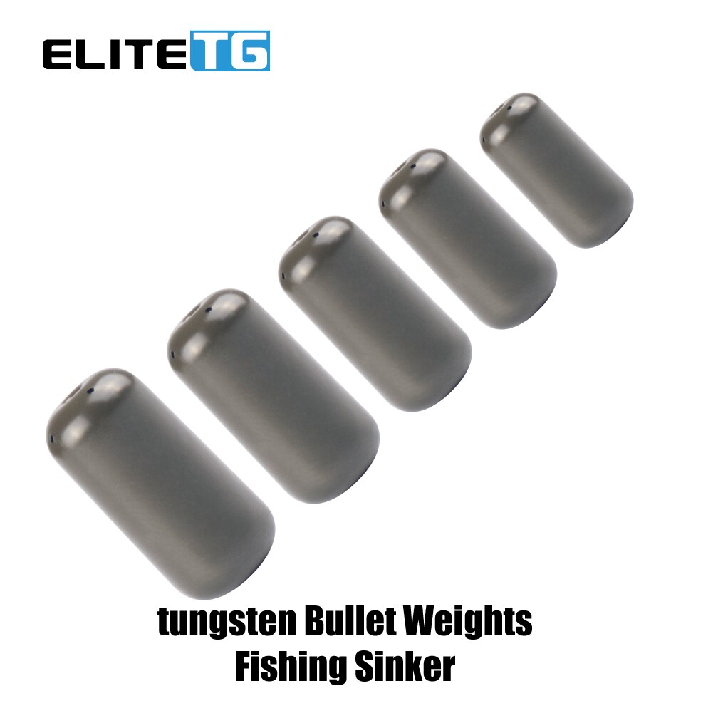 Elite TG 10PCS Tungsten Sinker Carolina Rig 1/8Oz-1Oz Bullet Bass Fishing Weight 3.5g-28g Lure Accessory  GREEN