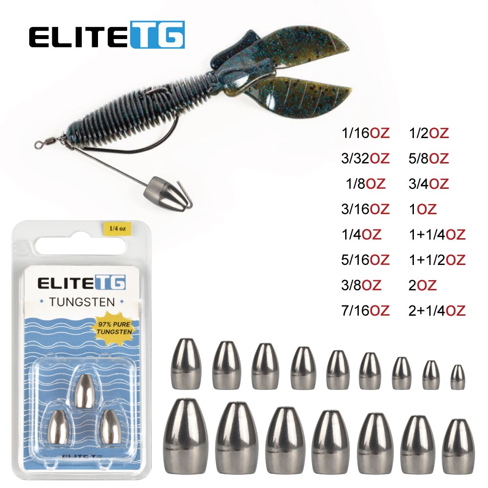 Elite TG Fishing Tungsten Sinker Drop Shot Weight Texas / Carolina Rig Bullet Bass Fishing Sinkers Lure Accessorys Bullet Weight Elite TG Fishing Tungsten Sinker Drop Shot Weight Texas / Carolina Rig Bullet Bass Fishing Sinkers Lure Accessorys Bullet Weight