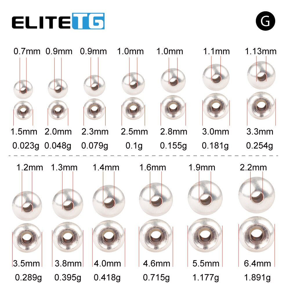 Elite TG 50pcs/4 Colors 1.5mm-3.5mm Countersunk Tungsten Beads Fly Tying Material Tungsten Alloy Bead Nice-Designed DIY Fishing