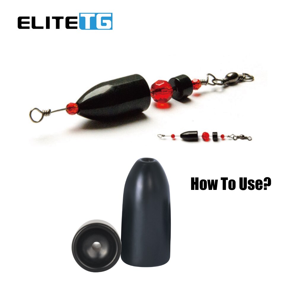 Elite TG 10PCS Matt Black Tungsten Sinker 1.8g-28g 1/16-1 Oz Bullet Bass Fishing  Texas Rig Fishing Lure Accessories
