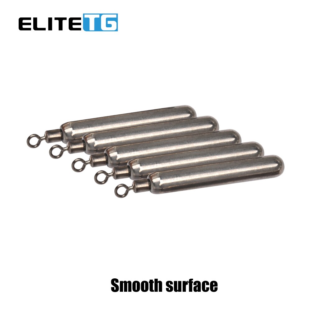 Elite TG 10Pcs Tungsten Sinker Drop Shot Rig unleaded 1/16OZ-1OZ tungsten skinny drop shot round eye Fishing Weight  Accessories