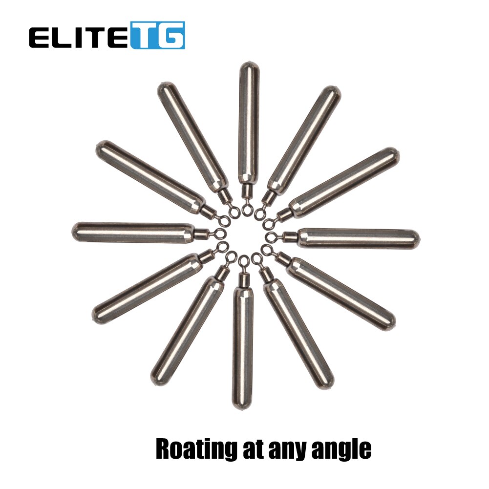Elite TG 10Pcs Tungsten Sinker Drop Shot Rig unleaded 1/16OZ-1OZ tungsten skinny drop shot round eye Fishing Weight  Accessories