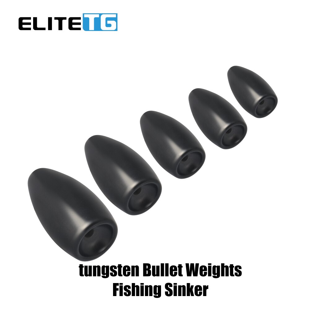 Elite TG 10PCS Multicolor Tungsten Sinker 1.8g-63g  Bullet Bass Fishing  1/2 Oz-2+1/4Oz Texas Rig Fishing Lure Accessories