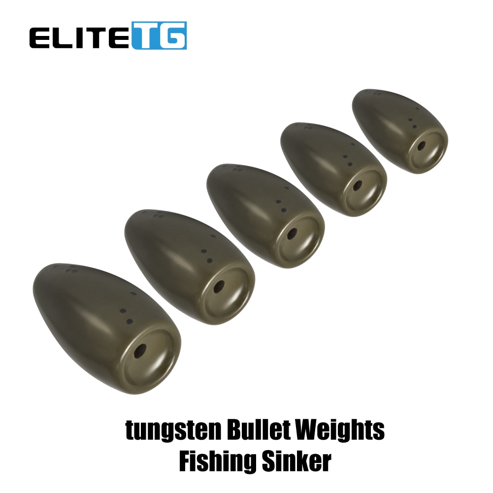 Elite TG 10PCS Multicolor Tungsten Sinker 1.8g-63g  Bullet Bass Fishing  1/2 Oz-2+1/4Oz Texas Rig Fishing Lure Accessories