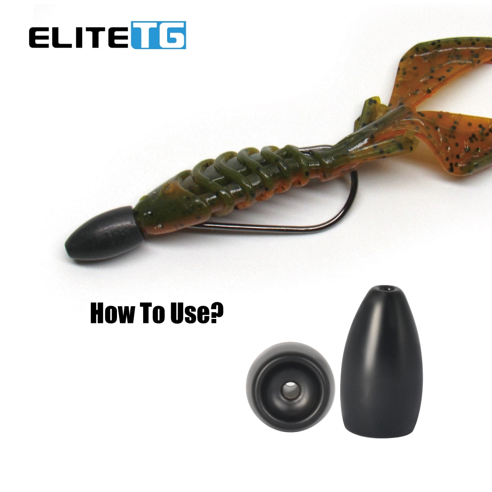 Elite TG 10PCS Multicolor Tungsten Sinker 1.8g-63g  Bullet Bass Fishing  1/2 Oz-2+1/4Oz Texas Rig Fishing Lure Accessories