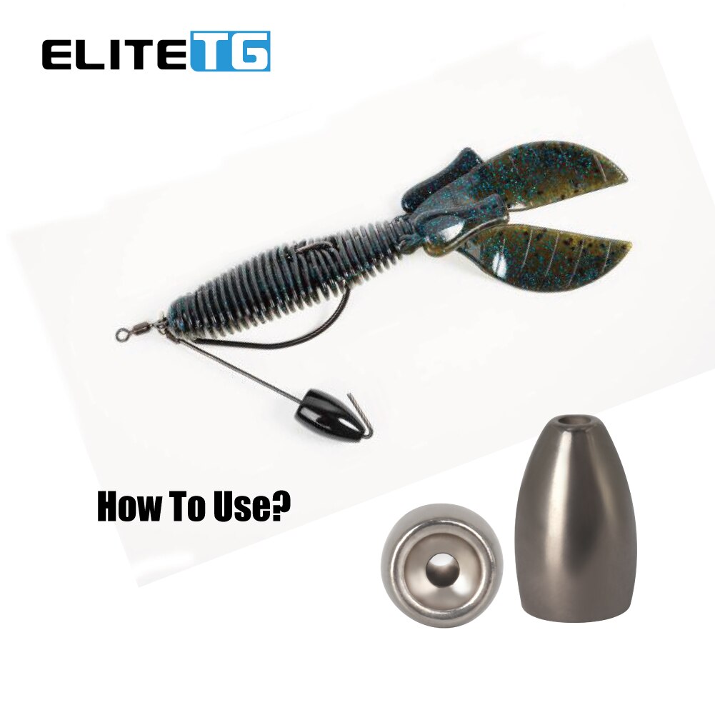 Elite TG 10PCS Multicolor Tungsten Sinker 1.8g-63g  Bullet Bass Fishing  1/2 Oz-2+1/4Oz Texas Rig Fishing Lure Accessories