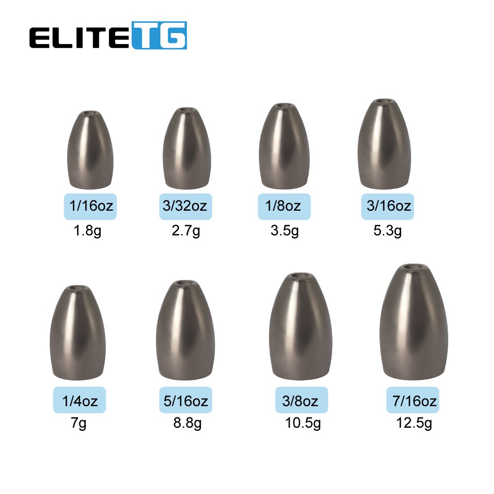 Elite TG 10PCS Multicolor Tungsten Sinker 1.8g-63g Bullet Bass Fishing 1/2 Oz-2+1/4Oz Texas Rig Fishing Lure Accessories Elite TG 10PCS Multicolor Tungsten Sinker 1.8g-63g Bullet Bass Fishing 1/2 Oz-2+1/4Oz Texas Rig Fishing Lure Accessories