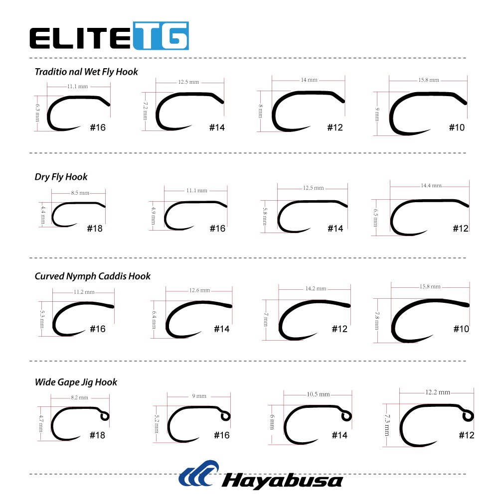 Elite TG 160PCS Fly Tying Hooks Set, #10#12#14#16#18,Fishing Dry Nymph Shirmp Wet Caddis,Barbless Fly Hook ,High-carbon Steel
