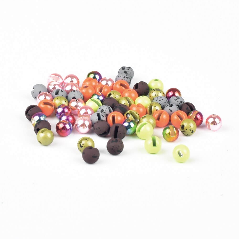 Elite TG 150pcs Tungsten Slotted Beads 2.5mm-3.8mm Fly Tying Material Multi-Color light pink salmon pink  Fly Fishing Accessory